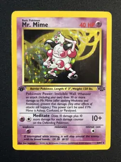 Pokemon TCG 1st Edition Mr. Mime Holo 6/64 Jungle Holo Rare Vintage SET BREAK - Image 1