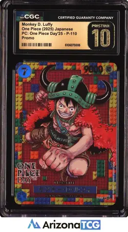 One Piece 2025 Monkey D Luffy P-110 One Piece Day'25 Japanese BLACK LABEL CGC 10 - Image 1