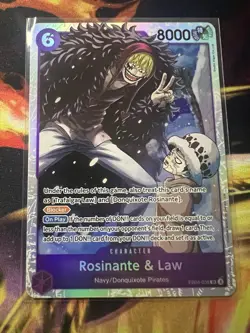 One Piece The Azure Sea’s Seven OP14-EB04 Rosinante & Law EB04-038 SR English - Image 1