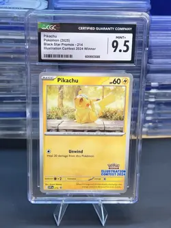 Pikachu Black Star Promo 214 Illustration Contest Winner CGC 9.5 Mint+ - Image 3