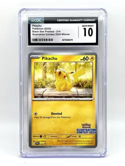 2025 Pikachu Black Star Promos 214 Illustration Contest 2024 Winner CGC 10 GEM - Image 1