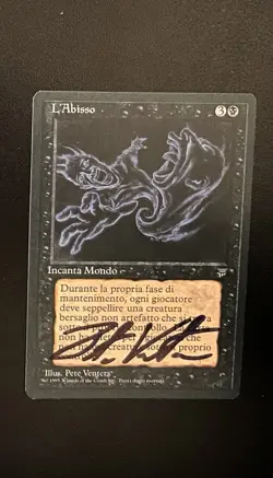 Mtg Magic Oldschool L’abisso The Abyss Leggende Italian Legends Signed Venters - Image 1
