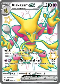 Alakazam Ex Shiny Ultra Rare 215/091 - Pokemon TCG - Paldean Fates - Image 1