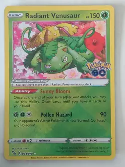 Radiant Venusaur Radiant Rare Pokemon GO 004/078 NM - Image 1