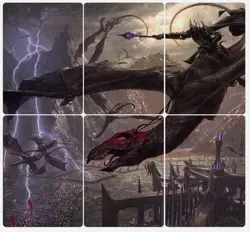 Lord of the Rings Scene Box Art 6 Card MTG Flight of the Witch King Sealed Set - Image 1