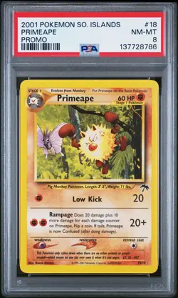 2001 POKEMON SOUTHERN ISLANDS PROMO #18 PRIMEAPE PSA 8 - Image 1