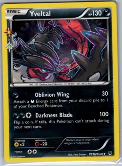 Yveltal RC16/RC32 Reverse Holo Generations: Radiant - Pokemon Card - NM - Image 1
