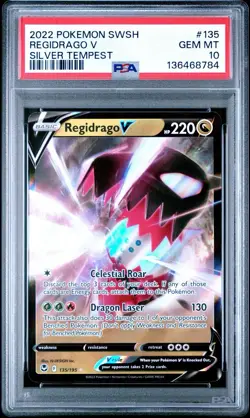 POKEMON TCG REGIDRAGO V 135/195 SILVER TEMPEST GEM MT PSA 10 - Image 1