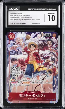 2024 ONE PIECE JPN ONE PIECE DAY'24 PROMO #ST10-006 MONKEY D. LUFFY CGC 10 GM - Image 1