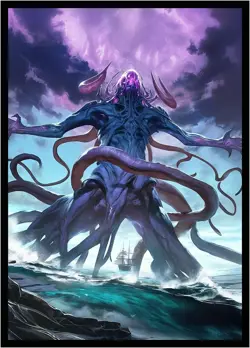 100 MTG Card Sleeves with 100 Inner Sleeve, Textured Back Art Eldrazi - Image 1