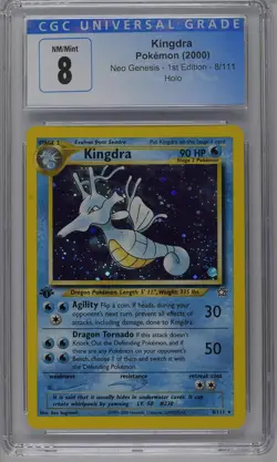 Kingdra Pokemon 2000 Neo Genesis 1st Edition 8/111 Holo CGC 8 NM/Mint - Image 1