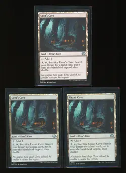 3x MTG Modern Horizons URZA'S CAVE Land NM (2x FOIL) - Image 1