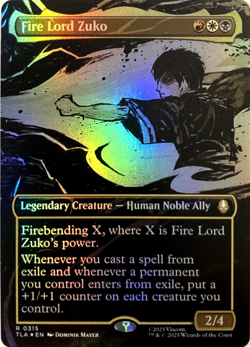 MTG Fire Lord Zuko (Borderless Foil) Avatar: The Last Airbender 315 NM - Image 1