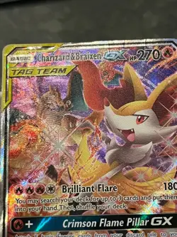 Pokemon TCG Charizard & Braixen GX SM230 Black Star Promo Holo Full Art DMG - Image 4