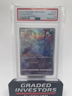 2022 Pokemon Japanese Manaphy #178 AR Art Rare Vstar Universe - PSA 10 - Image 1