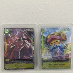 One Piece ST29 Alt Art Chopper Character Card English & Rob Lucci Bandai - Image 1