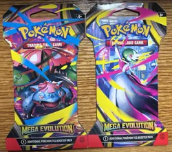 Mega Evolution Sleeved Booster Pack - BRAND NEW X2 . Sealed Pokemon Card Packs - Image 1