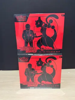 LOT OF 2 DESTINED RIVALS POKEMON CENTER EXCLUSIVE ELITE TRAINER BOX ETB - Image 1