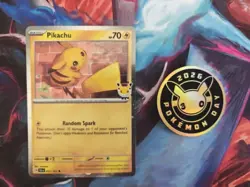 2026 Pikachu 051/162 Pokemon Day 30th Anniversary Stamped Promo TCG Plus Coin - Image 1