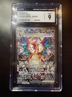Pokemon 2023 Obsidian Flames Charizard EX Sir CGC 9 Mint Card 223/197 - Image 1