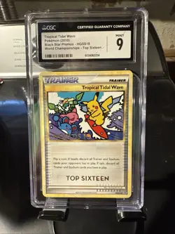 2010 Pokemon World Championships TOP SIXTEEN Tropical Tidal Wave #HGSS18 CGC 9 - Image 1