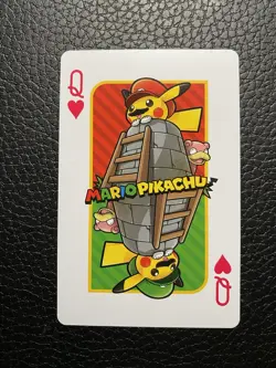 2016 Mario Pikachu Poker Card Pokemon Center - Queen of Hearts - Image 1