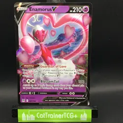 (FreeShipOvr$5)NM Enamorus V 082/196 Ultra Rare Holo Silver Tempest Pokemon - Image 1