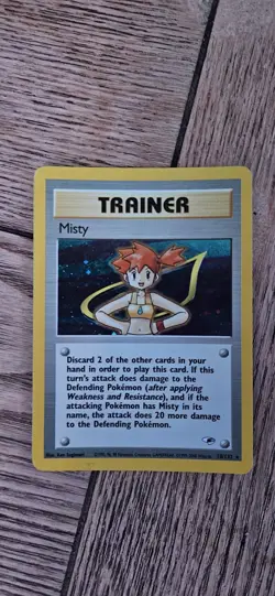 Pokemon TCG Misty Trainer Card Gym Heroes 18/132 Holo Rare LP Condition - Image 1