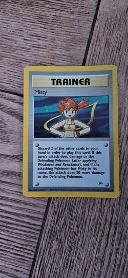 Pokemon TCG Misty Trainer Card Gym Heroes 18/132 Holo Rare LP Condition - Image 2