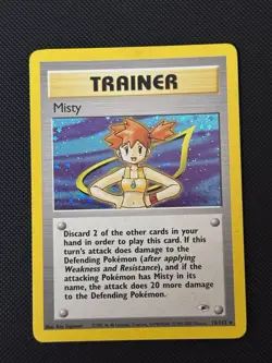Pokemon TCG Gym Heroes Unlimited 18/132 Misty Holo Rare LP Condition - Image 1