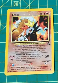 Pokemon Entei Black Star Promo Card #34 SEALED Movie Promo NEW Neo - Image 2