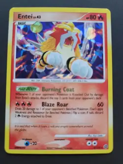 2007 Pokemon TCG DP Secret Wonders Entei Cracked Ice Holo 4/132 - Image 1
