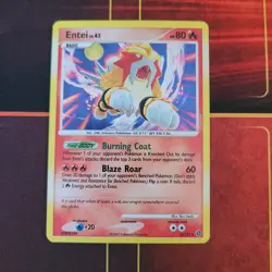 2007 Pokemon TCG DP Secret Wonders Entei Cracked Ice Holo 4/132 - Image 3