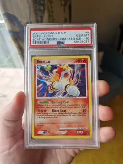 Entei cracked ice holo 4/132 Pokemon 2007 Secret Wonders D&P PSA 10 Pop 23 - Image 1