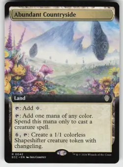Abundant Countryside (Extended Art) Commander: Lorwyn Eclipsed 42 R NM MTG - Image 1