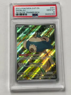 Pokemon TCG Gem Mint PSA 10 Snorlax 051 S&V 151 ETB Black Star Promo - Image 1