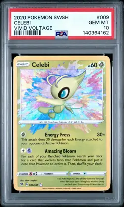 2020 POKEMON SWORD & SHIELD VIVID VOLTAGE #009 CELEBI PSA 10 - Image 1