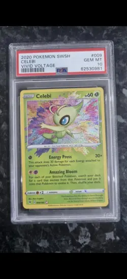 2020 Pokemon SWSH Celebi PSA 10 Gem Mint Vivid Voltage #009/185 Sword & Shield 9 - Image 1