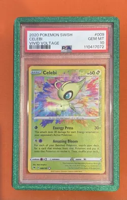 2020 Pokemon Vivid Voltage Celebi 009/185 PSA 10 - Image 1