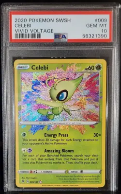 2020 POKEMON SWORD & SHIELD VIVID VOLTAGE #009 CELEBI AMAZING RARE PSA 10 - Image 1