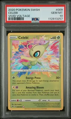 2020 POKEMON SWORD & SHIELD VIVID VOLTAGE #009 CELEBI PSA 10 Card Amazing Rare - Image 1