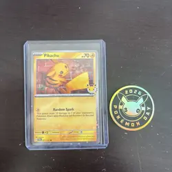 2026 Pikachu 051/162 Pokemon Day 30th Anniversary Stamped Promo TCG Plus Coin - Image 1