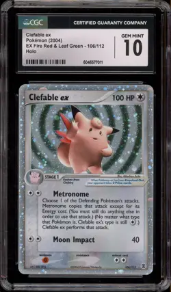 Pokemon Clefable ex EX Fire Red & Leaf Green Ultra Rare #106 CGC 10 Gem Mint - Image 1