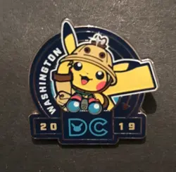 Pikachu Washington DC World Championships Pokemon Pin Badge Metal 2019 RARE - Image 1