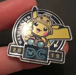 Pikachu Washington DC World Championships Pokemon Pin Badge Metal 2019 RARE - Image 3