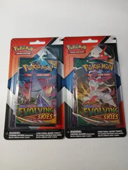 (2) Pokemon Evolving Skies & Chilling Reign 2 pack Blister with Pin NEW & SEALED - Image 1