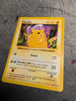 Pikachu 58/102 Base Set Shadowless Red Cheeks - Common - MP - Pokemon Vintage - Image 1