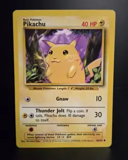 Pokemon TCG - PIKACHU - 58/102 - Unlimited - WOTC - Base Set (1999) - MP - Image 1