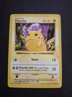 Pikachu 58/102 Shadowless Red Cheek MP - Base Set - Pokemon TCG - Image 1