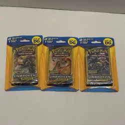 3 Pokemon DG Mini Blisters sealed - SUN & MOON Unbroken Bonds 3 CARDS Per Pack - Image 3